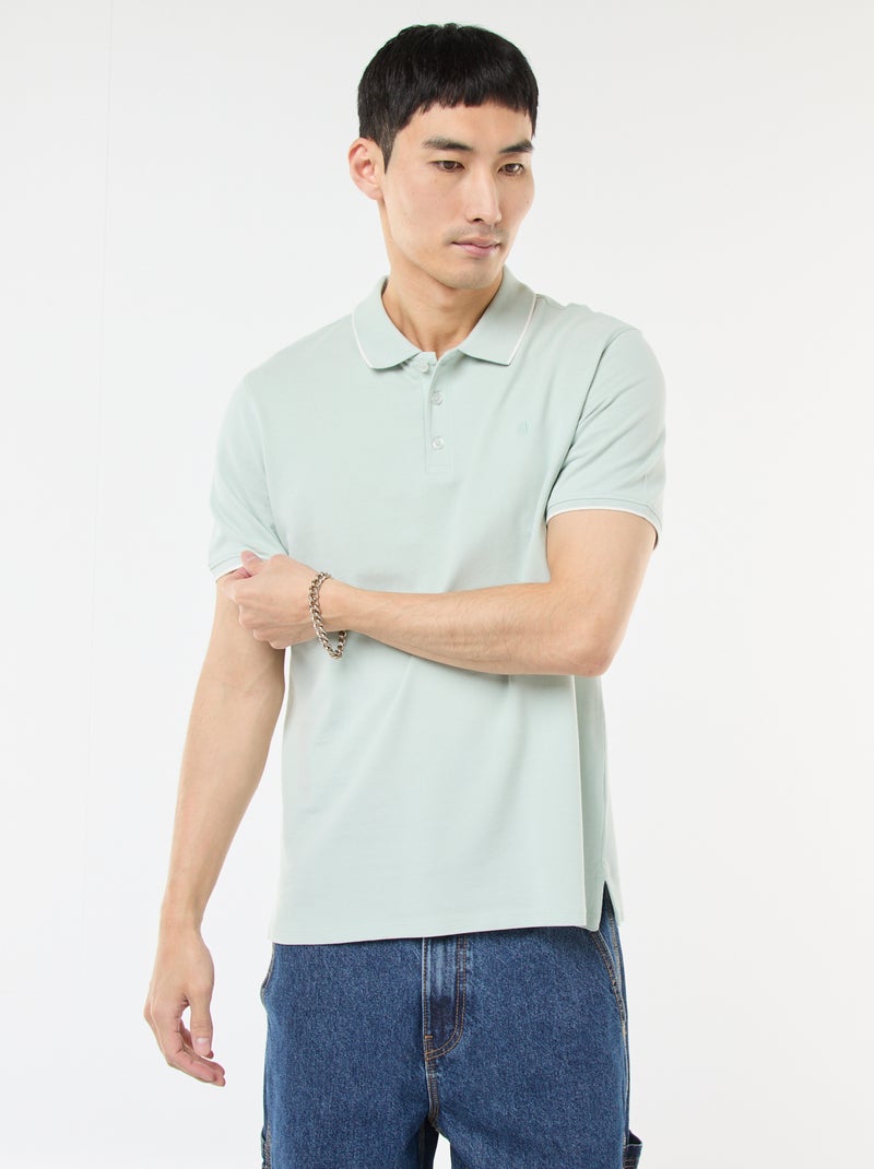 Polo van piquékatoen Blauw - Kiabi