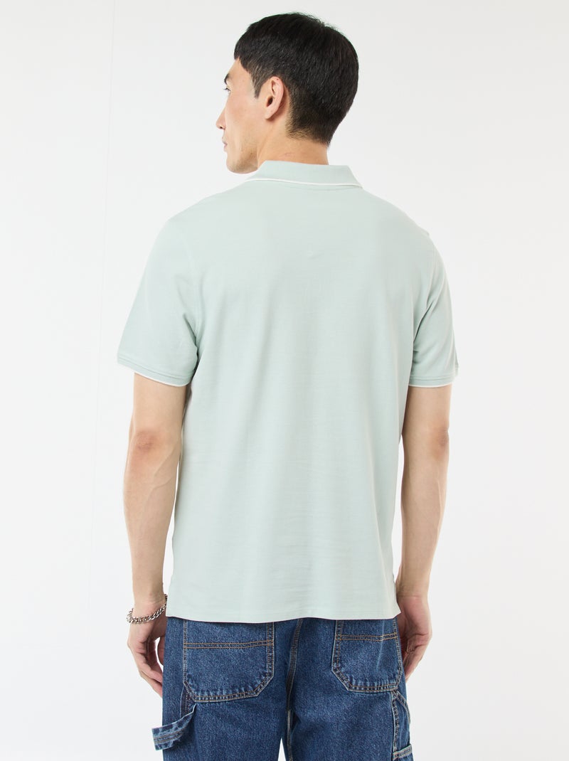 Polo van piquékatoen Blauw - Kiabi