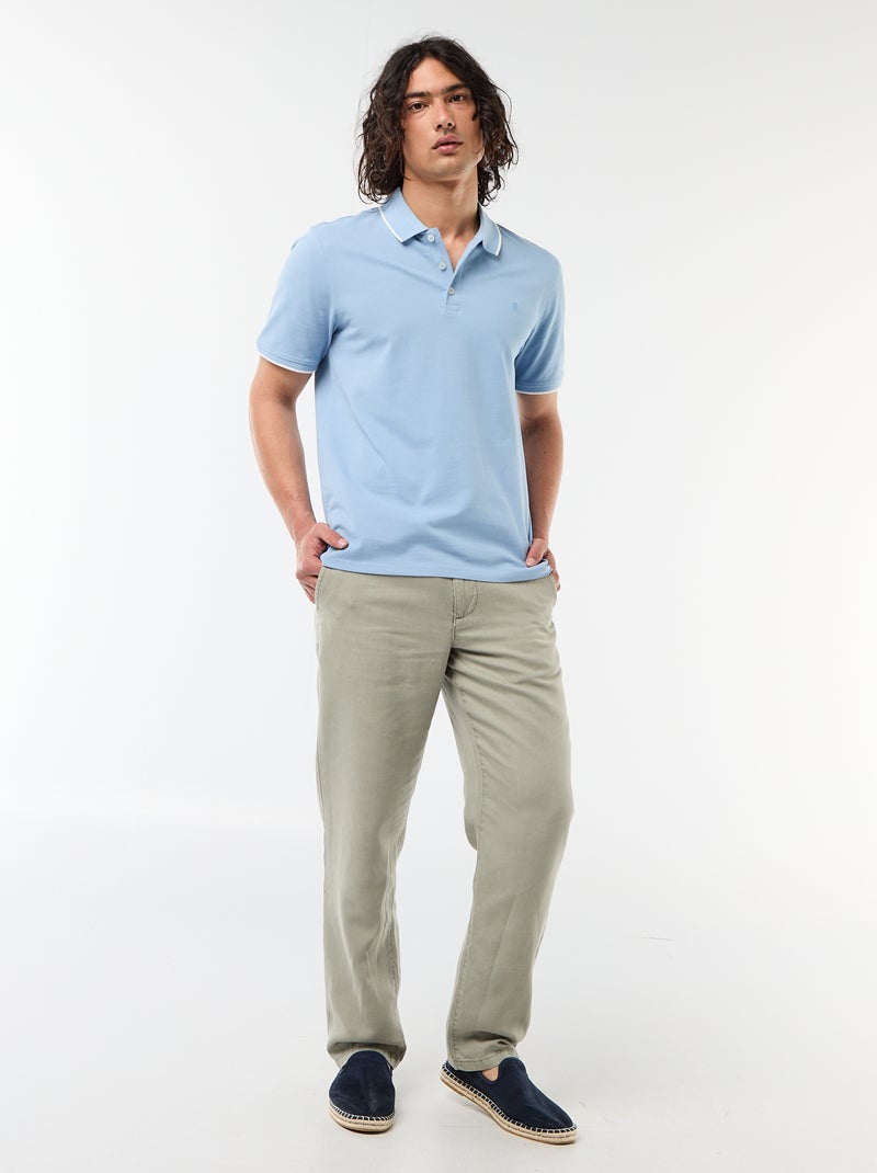 Polo van piquékatoen Blauw - Kiabi