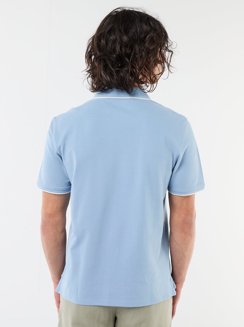 Polo van piquékatoen Blauw - Kiabi