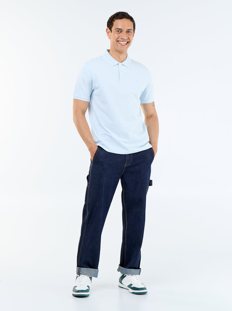 Polo van piquékatoen Blauw - Kiabi