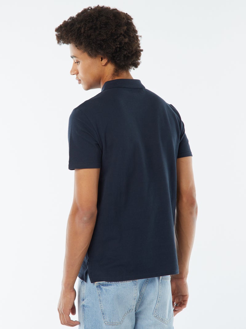 Polo van piquékatoen BLAUW - Kiabi