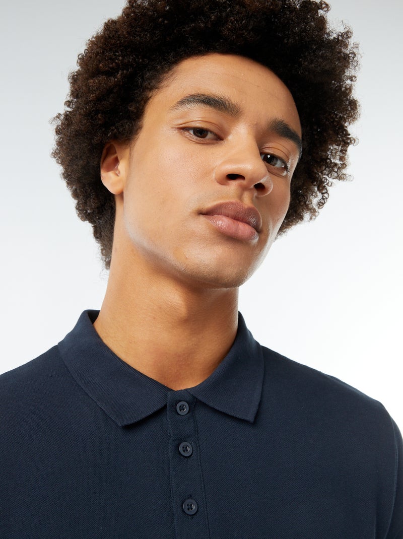 Polo van piquékatoen BLAUW - Kiabi