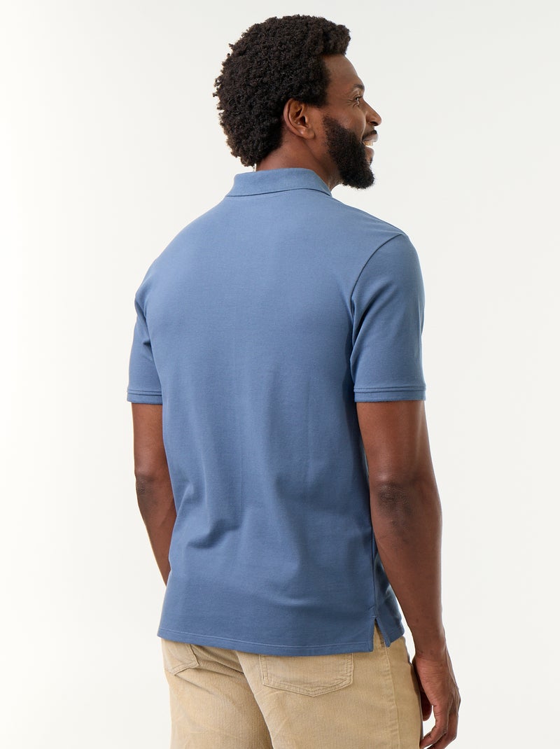 Polo van piquékatoen Blauw - Kiabi