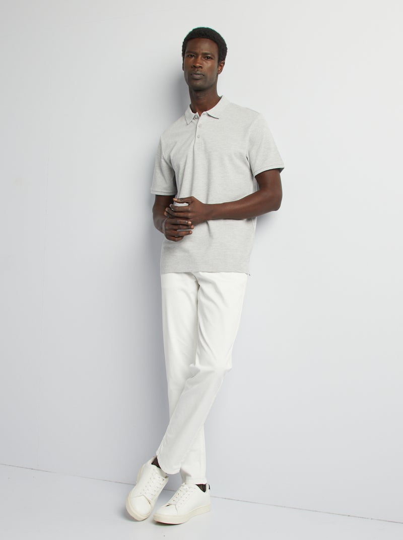 Polo van piquékatoen GRIJS - Kiabi