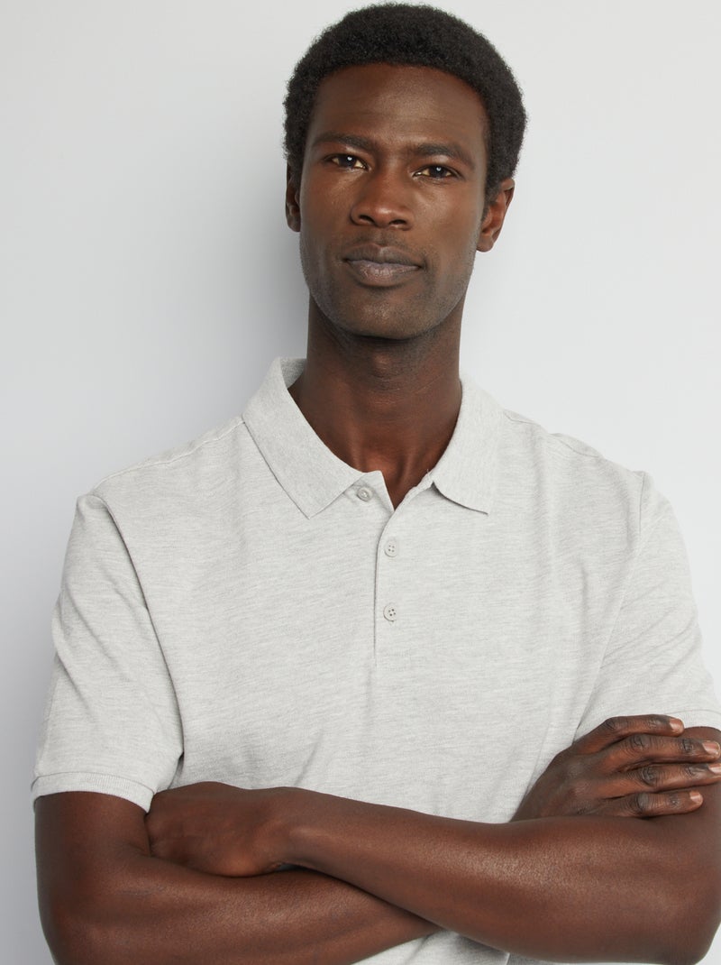 Polo van piquékatoen GRIJS - Kiabi