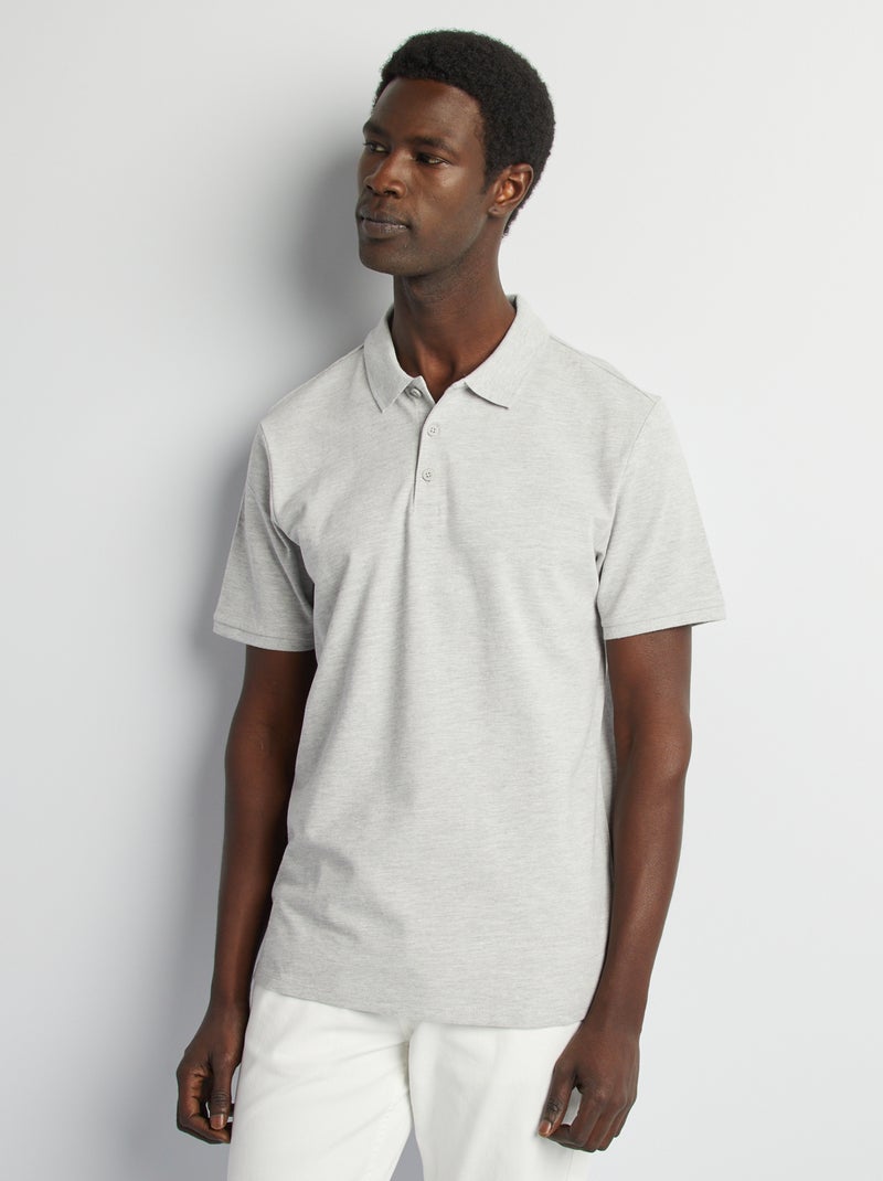 Polo van piquékatoen GRIJS - Kiabi