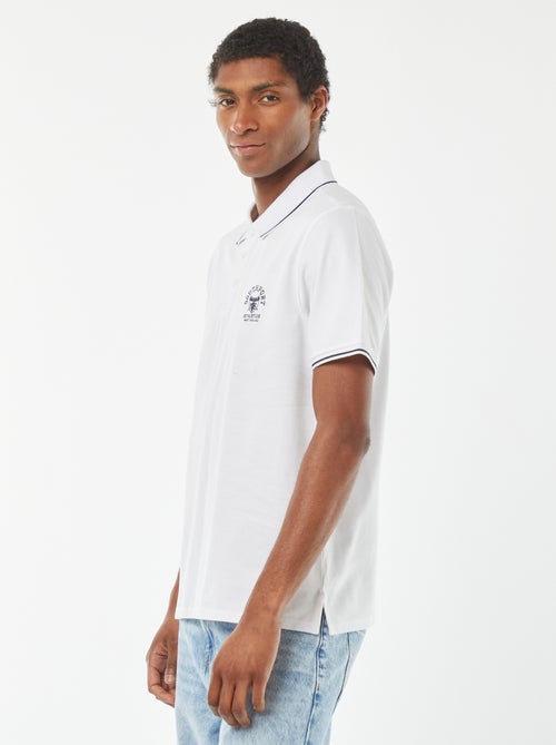 Polo van piquékatoen met geborduurd detail op de borst - Kiabi