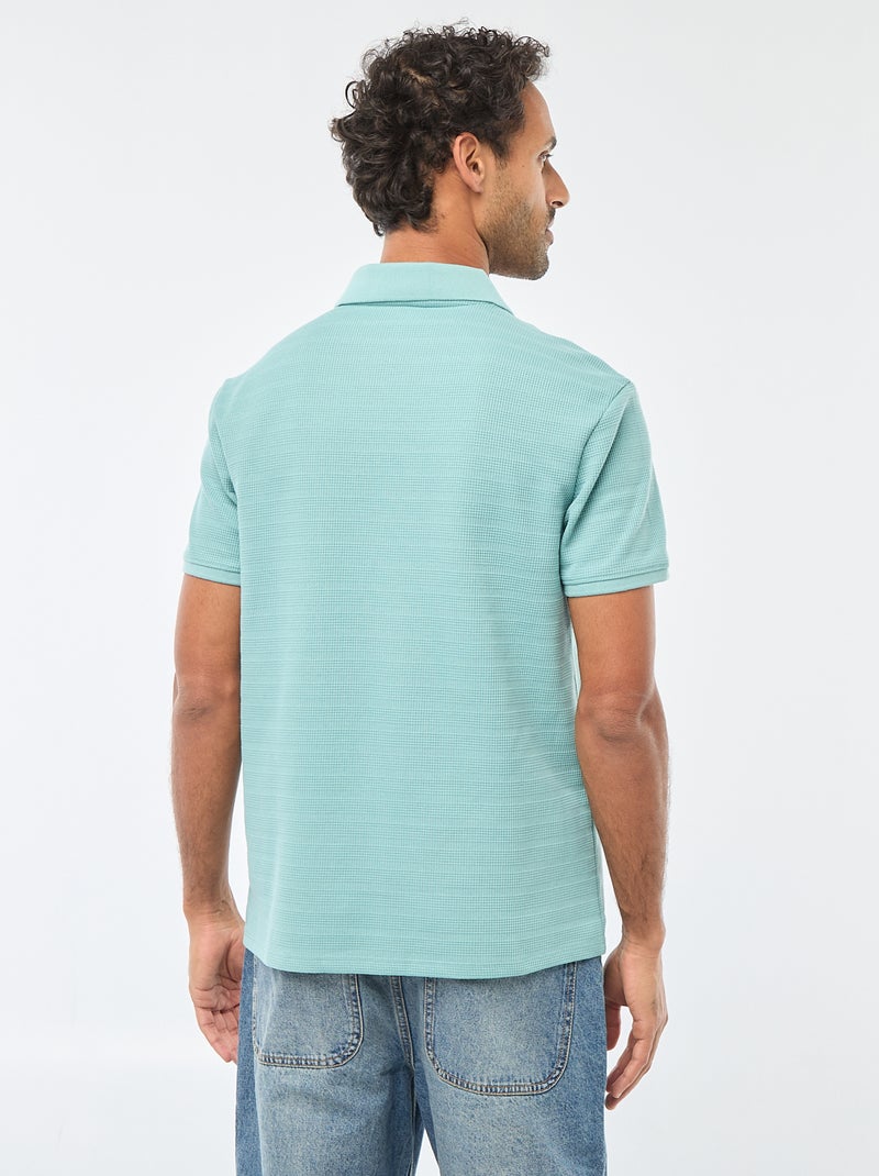 Polo van piquékatoen met korte mouw Blauw - Kiabi