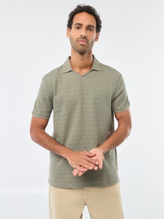 Polo van piquékatoen met korte mouw