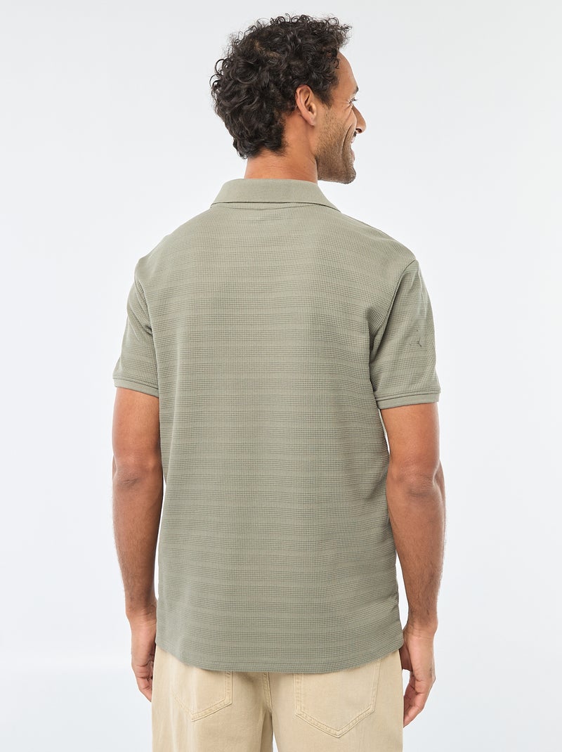 Polo van piquékatoen met korte mouw Groen - Kiabi