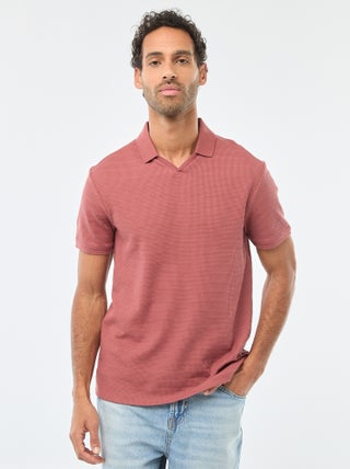 Polo van piquékatoen met korte mouw