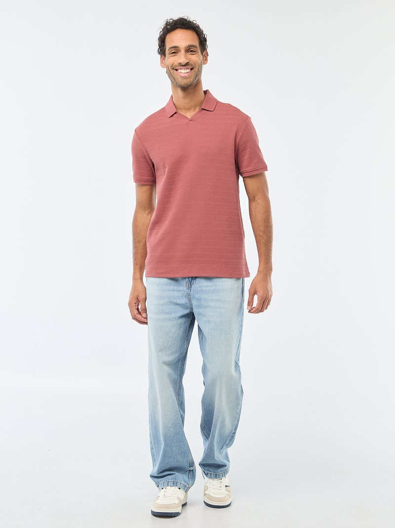 Polo van piquékatoen met korte mouw Rood - Kiabi