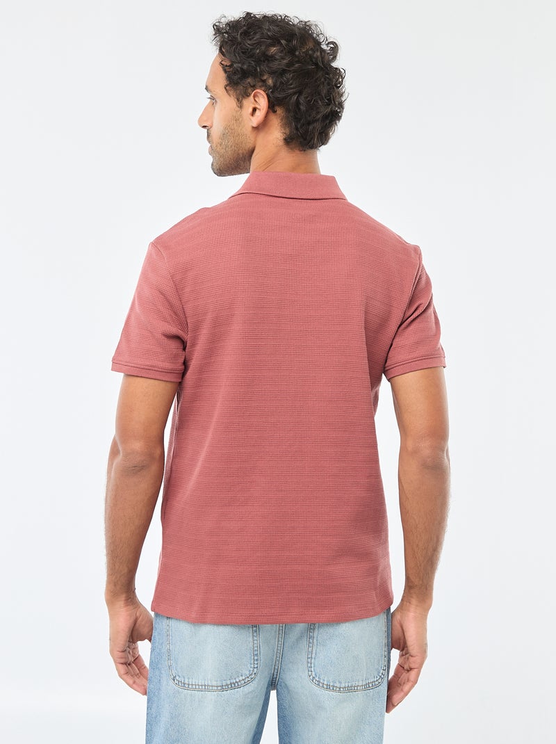 Polo van piquékatoen met korte mouw Rood - Kiabi