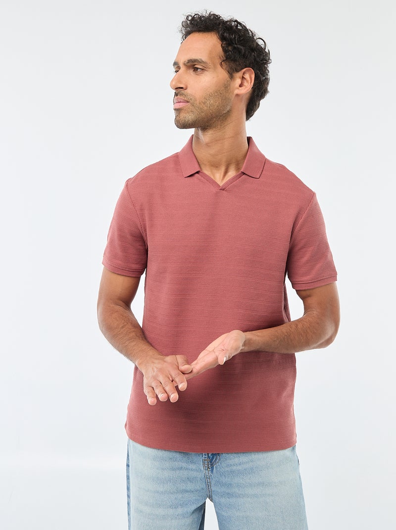 Polo van piquékatoen met korte mouw Rood - Kiabi