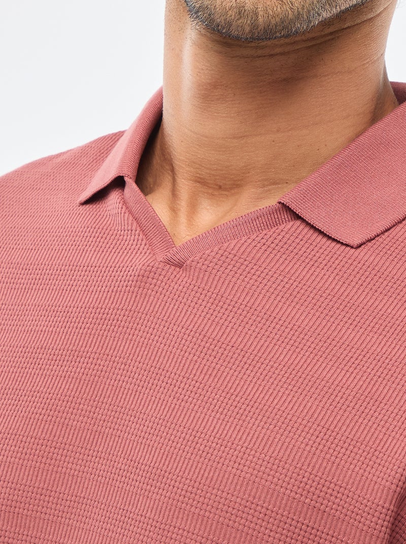 Polo van piquékatoen met korte mouw Rood - Kiabi