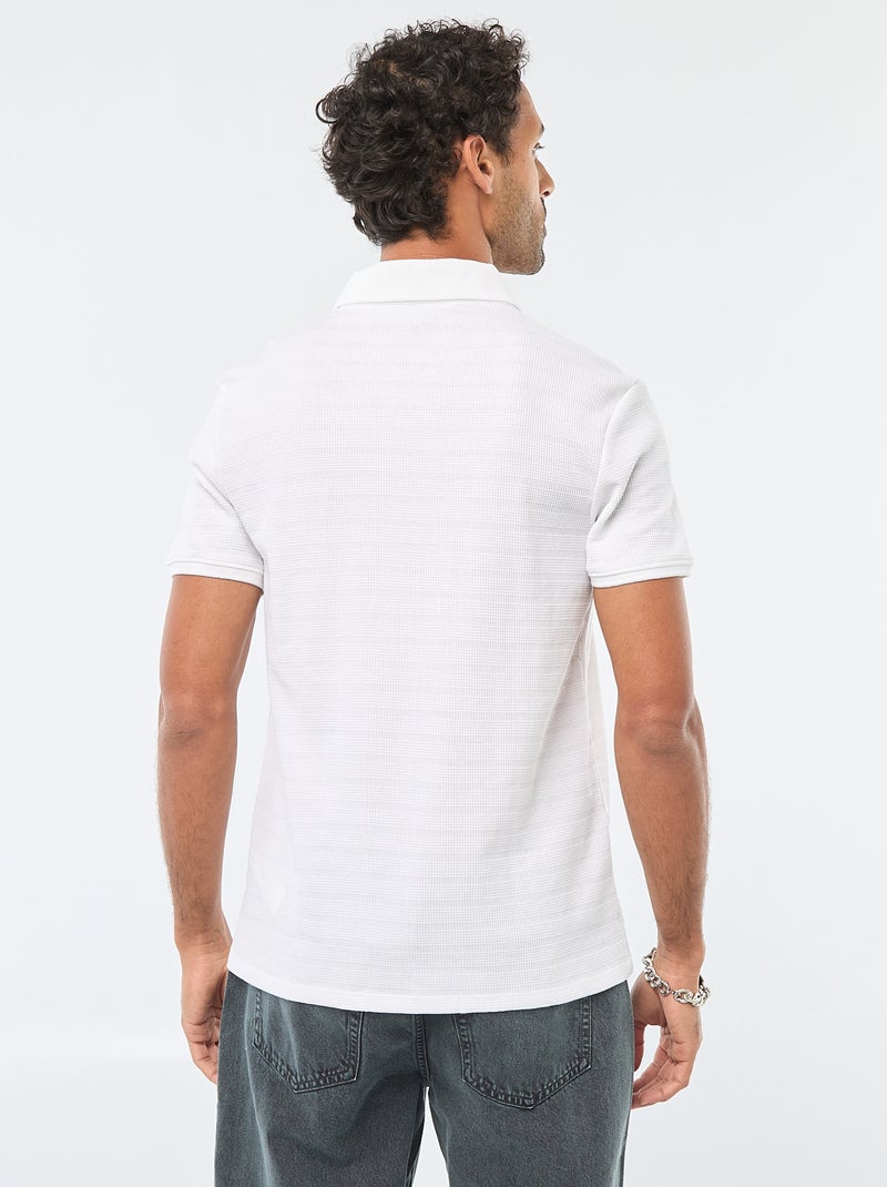Polo van piquékatoen met korte mouw wit - Kiabi