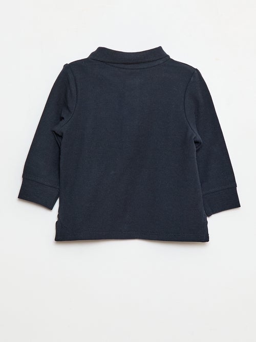 Polo van piquékatoen met lange mouwen - Kiabi