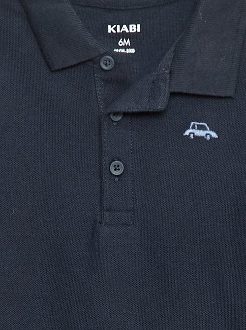 Polo van piquékatoen met lange mouwen - Kiabi