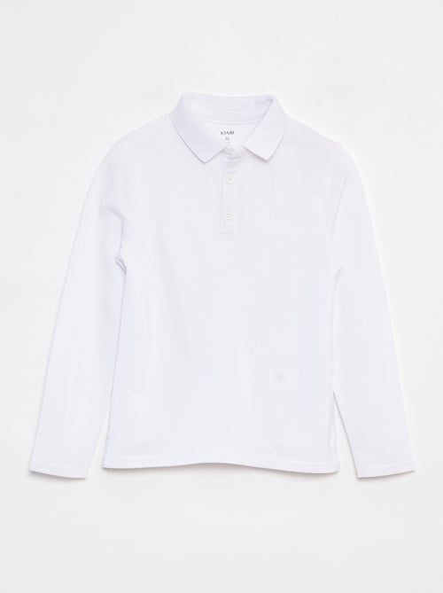 Polo van piquékatoen met lange mouwen - Kiabi