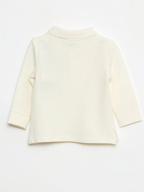 Polo van piquékatoen met lange mouwen - Kiabi