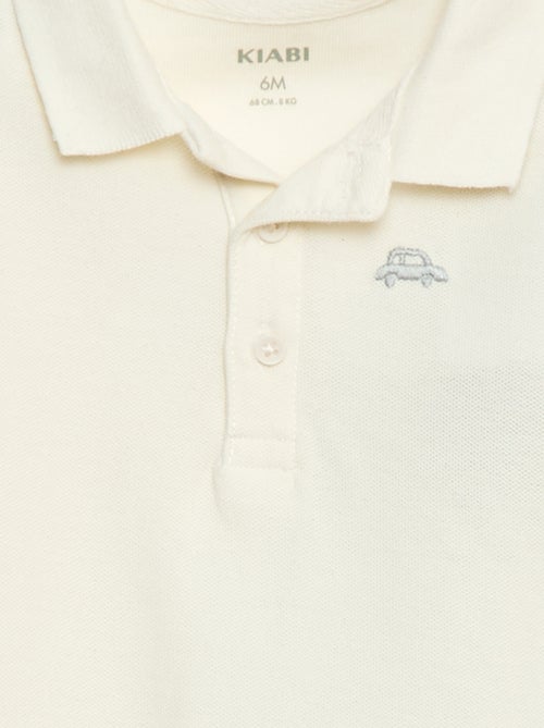 Polo van piquékatoen met lange mouwen - Kiabi