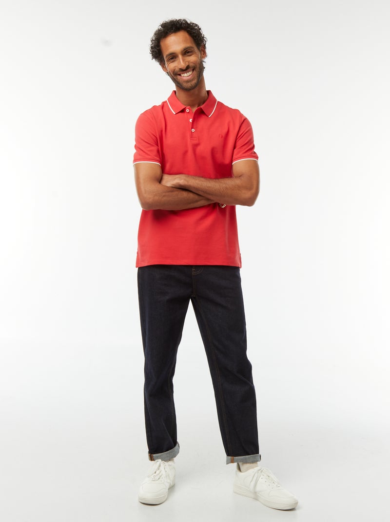 Polo van piquékatoen Rood - Kiabi