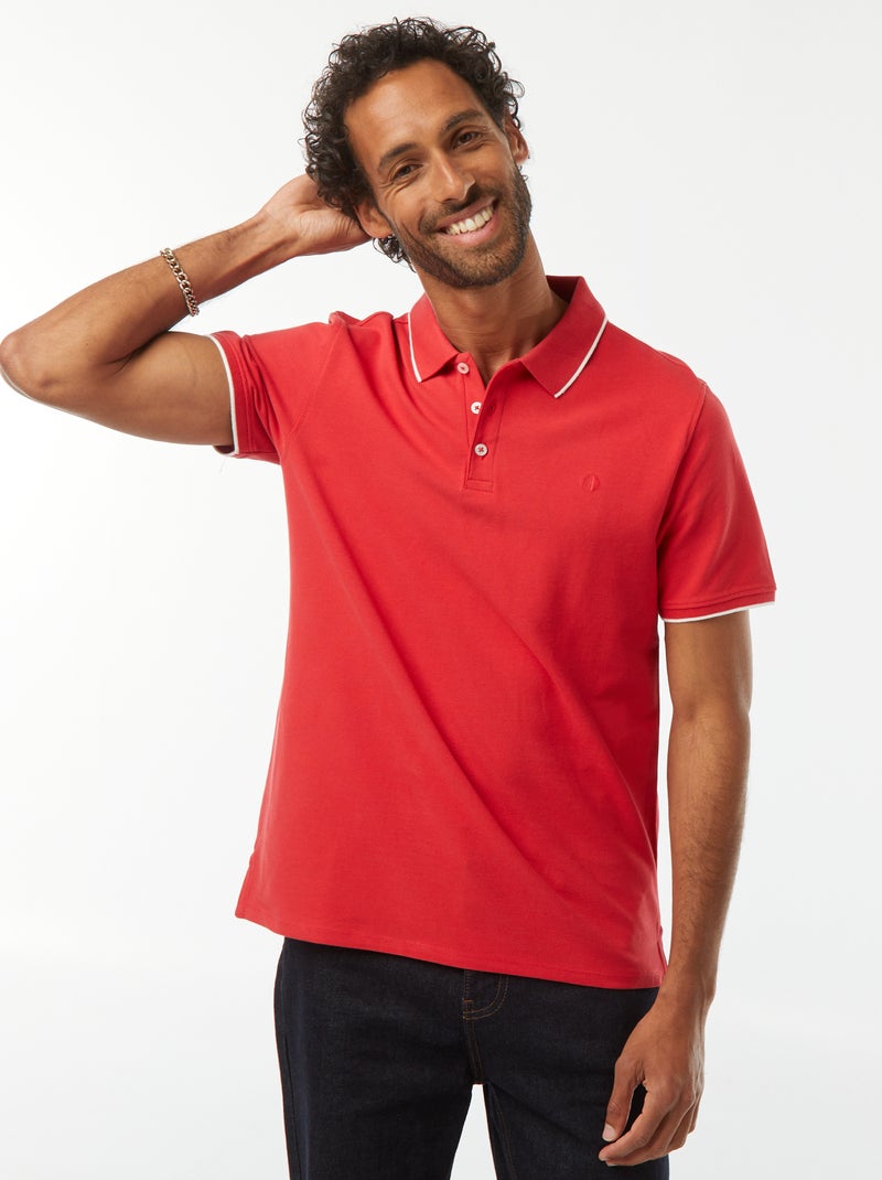 Polo van piquékatoen Rood - Kiabi