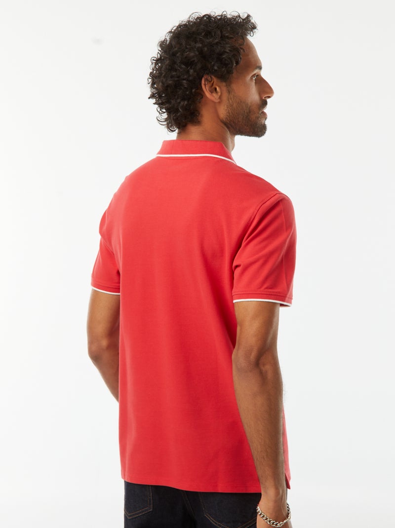 Polo van piquékatoen Rood - Kiabi