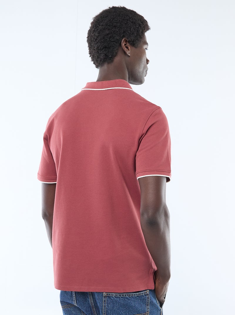 Polo van piquékatoen Rood - Kiabi
