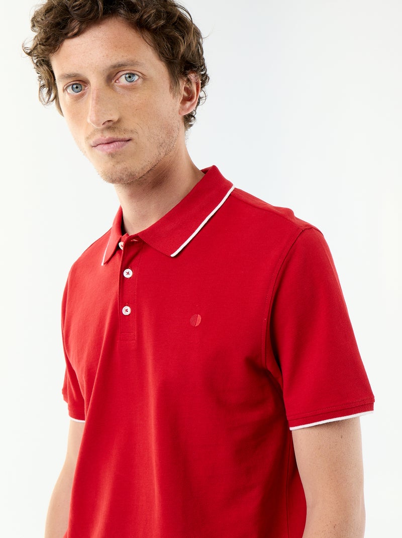 Polo van piquékatoen Rood - Kiabi