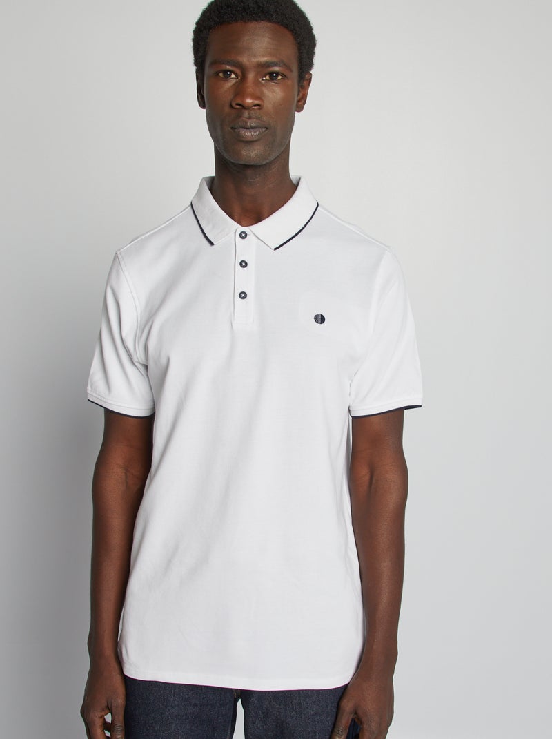 Polo van piquékatoen wit - Kiabi