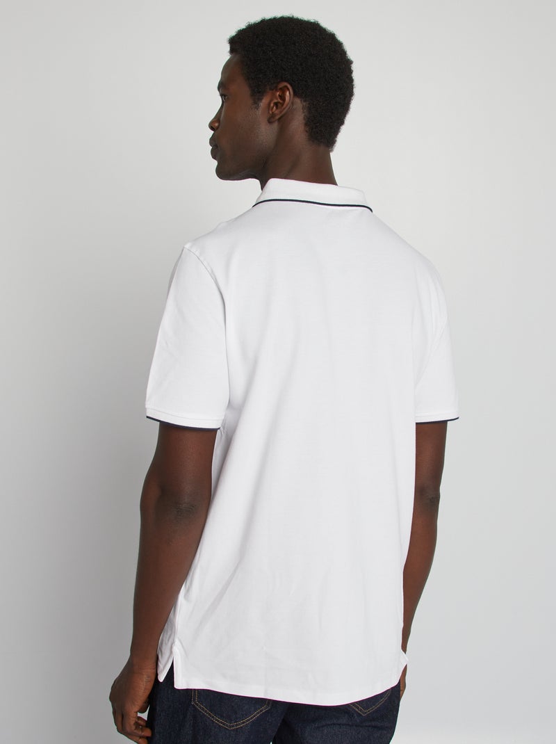 Polo van piquékatoen wit - Kiabi