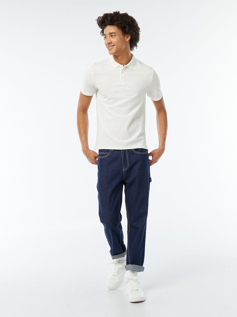 Polo van piquékatoen WIT - Kiabi