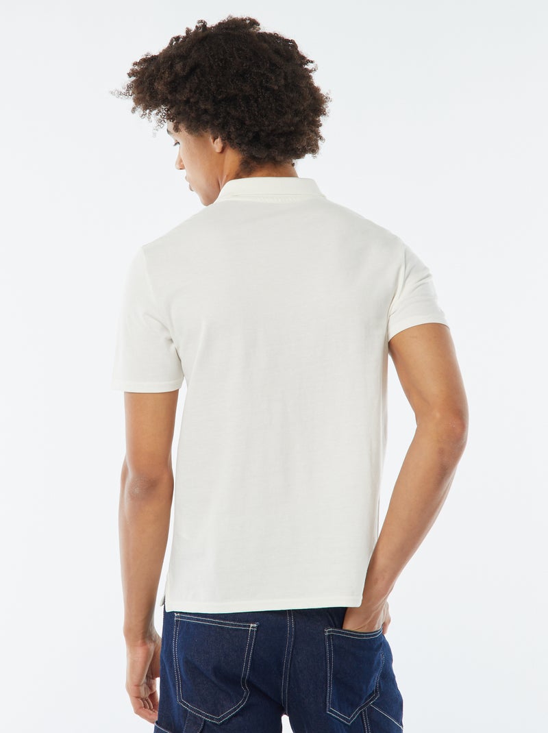 Polo van piquékatoen WIT - Kiabi