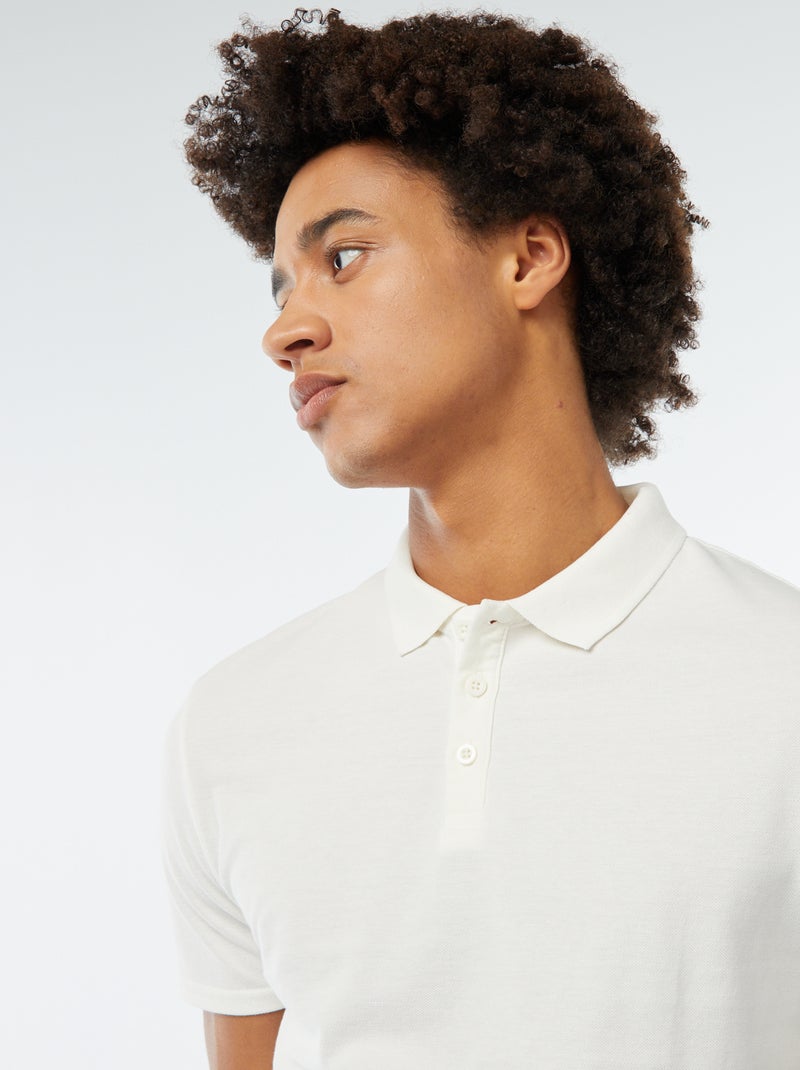 Polo van piquékatoen WIT - Kiabi