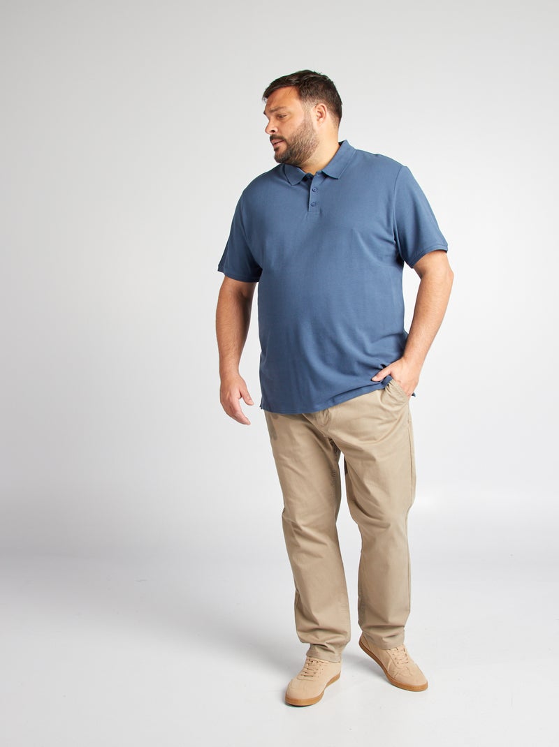 Polo van piquéstof BLAUW - Kiabi