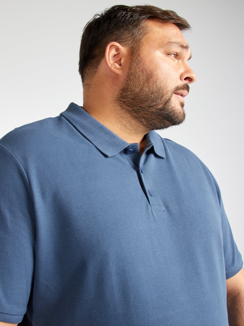 Polo van piquéstof BLAUW - Kiabi