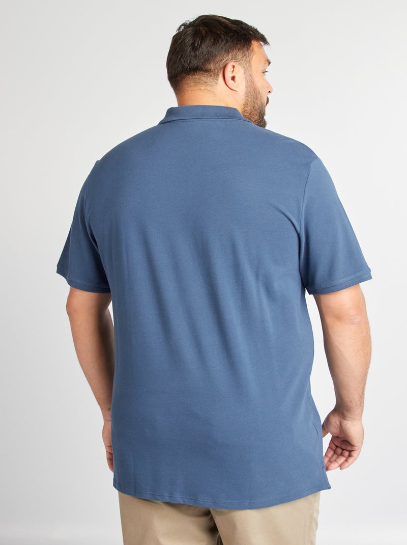 Polo van piquéstof BLAUW - Kiabi