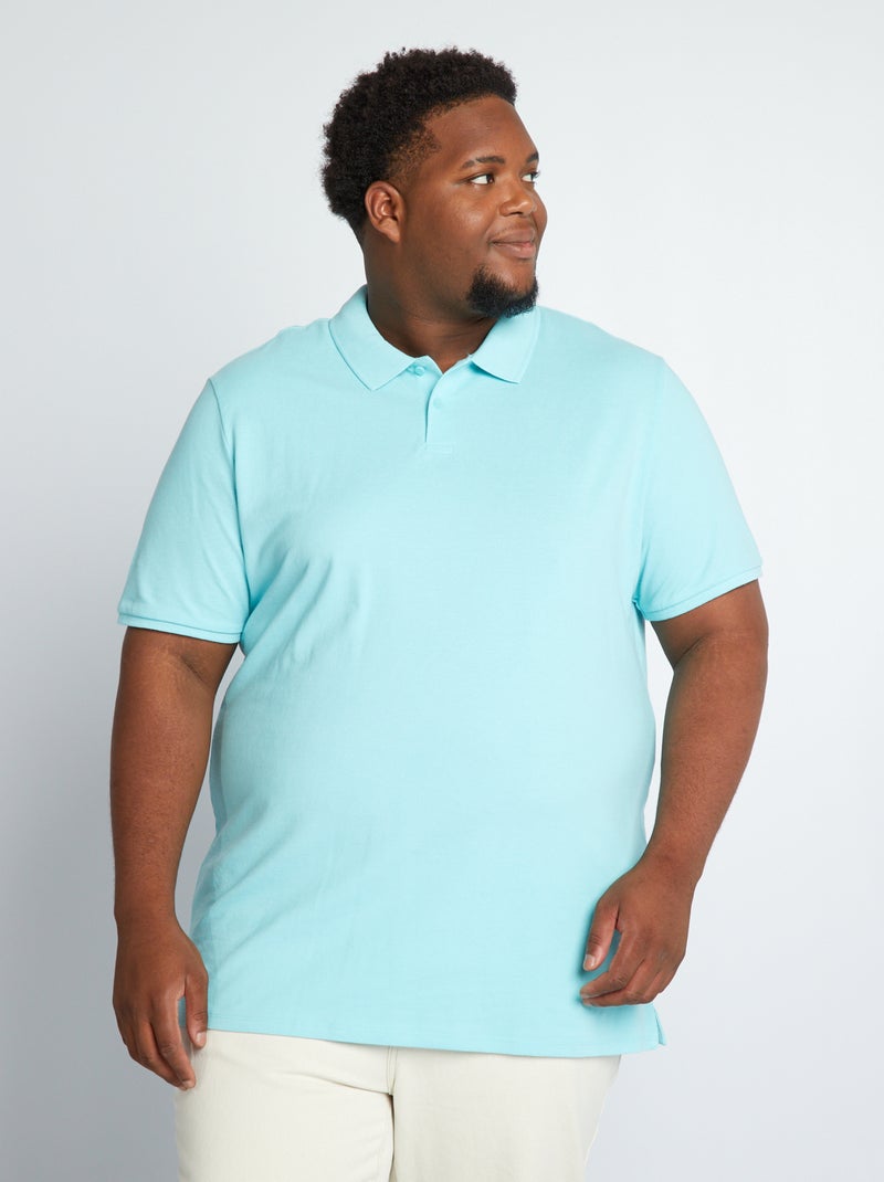 Polo van piquéstof BLAUW - Kiabi