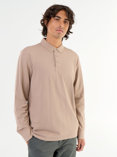 Polo van piquéstof met lange mouwen - Kiabi