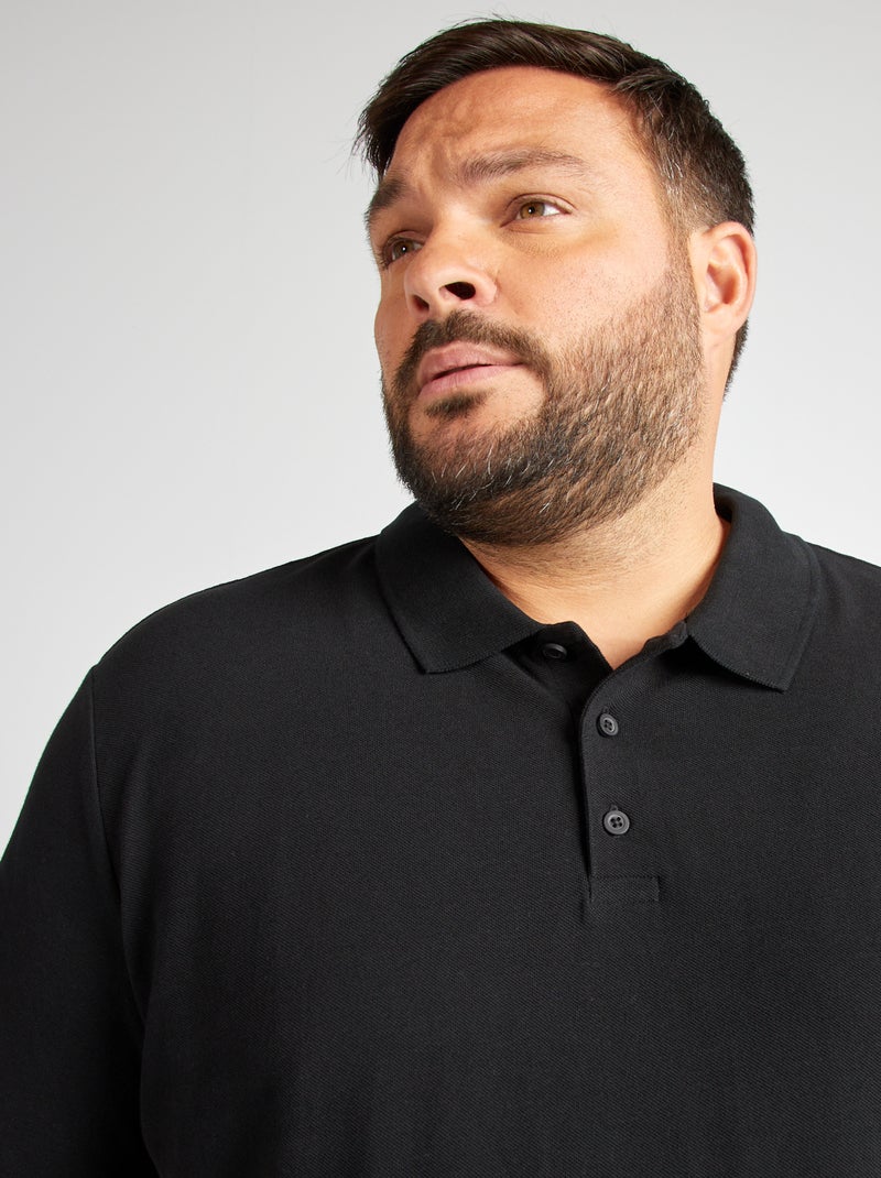 Polo van piquéstof zwart - Kiabi