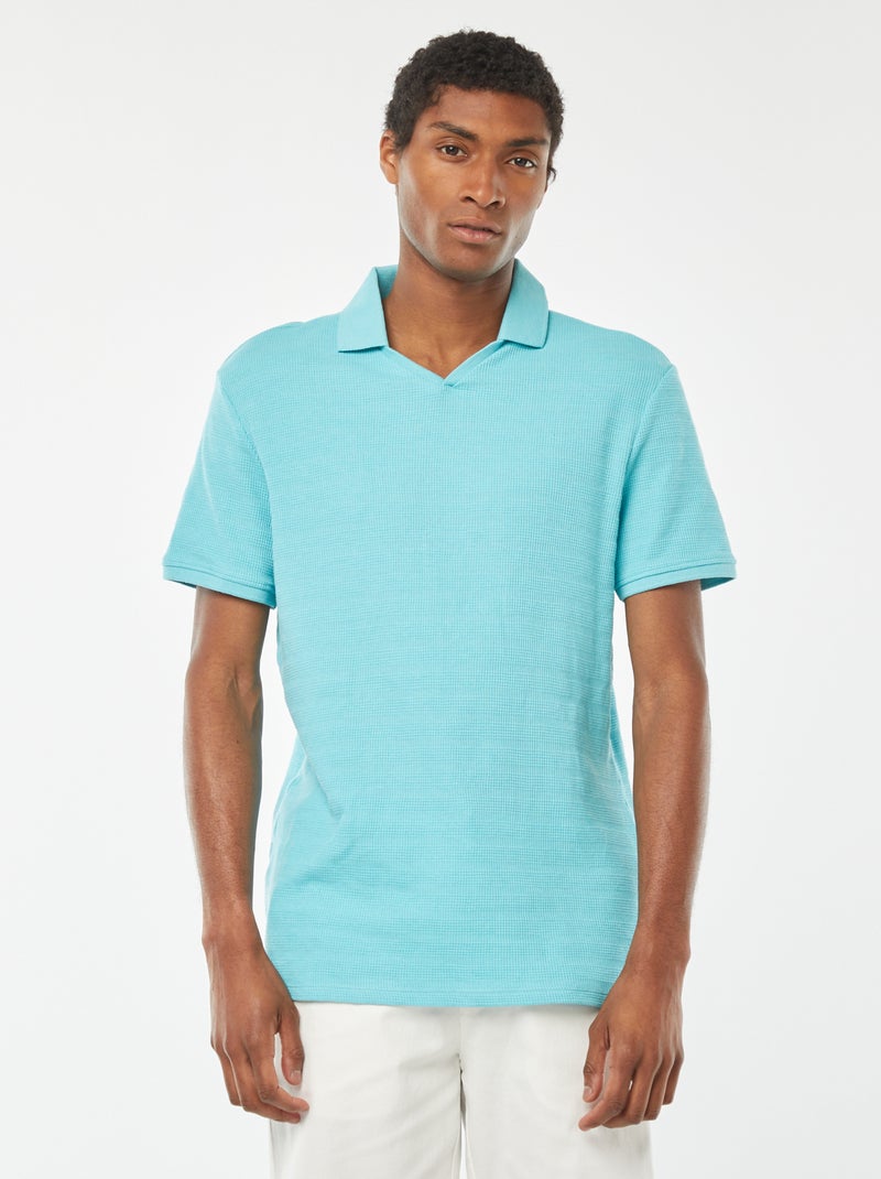 Polo van piquétricot BLAUW - Kiabi