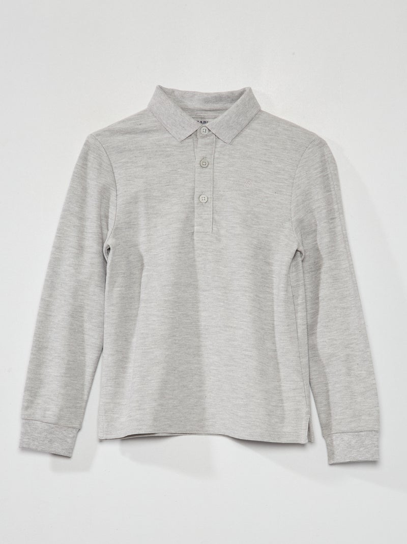 Polo van piquétricot Grijs - Kiabi