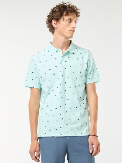 Polo van piquétricot met all-over motiefje - Kiabi