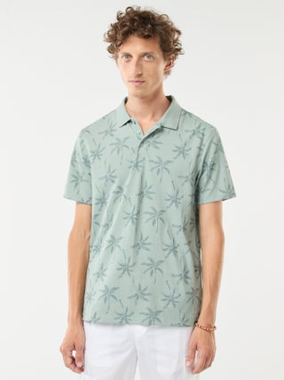 Polo van piquétricot met all-over motiefje