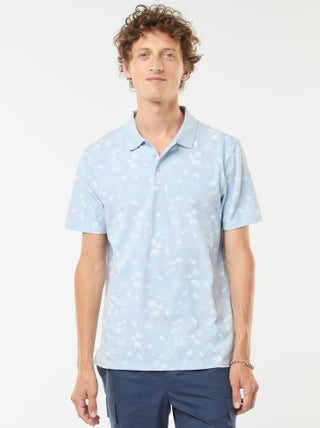 Polo van piquétricot met all-over motiefje