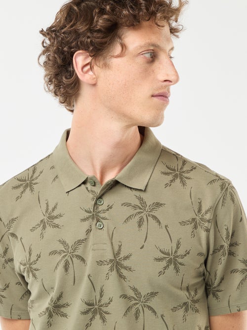 Polo van piquétricot met all-over motiefje - Kiabi