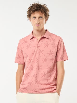 Polo van piquétricot met all-over motiefje