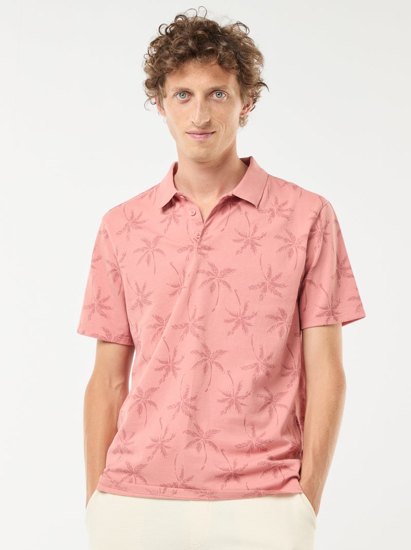 Polo van piquétricot met all-over motiefje Rose - Kiabi